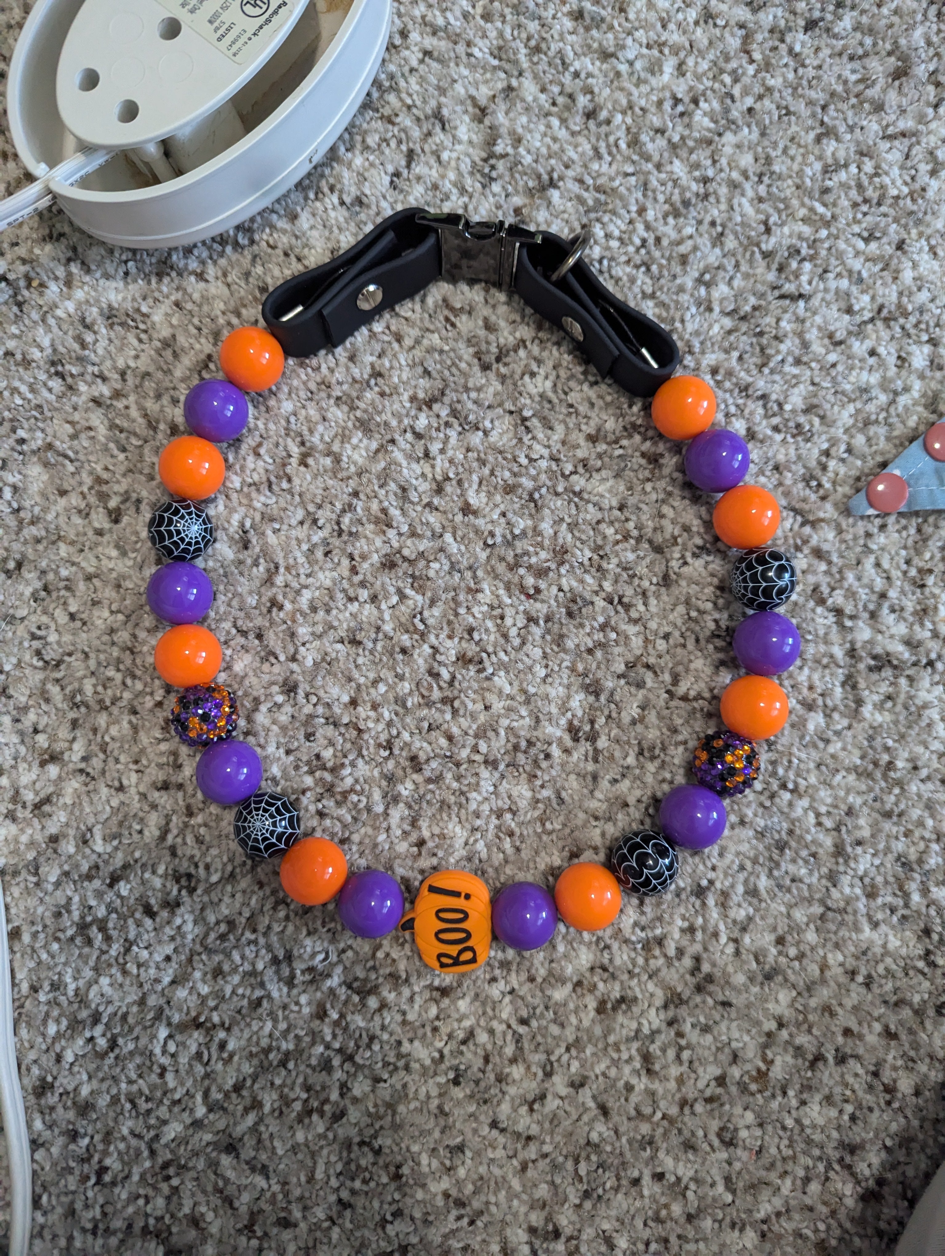 Pumpkin Halloween Beaded Pet Collar