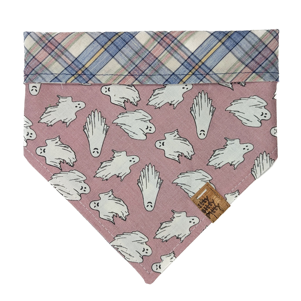 Little Pink Glow Ghosts Pet Bandana - GLOW IN THE DARK