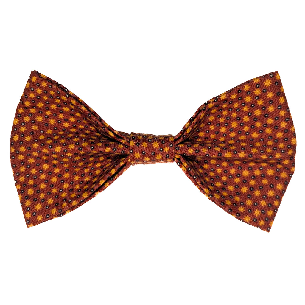 Burnt Orange Mini Stars Pet Bow Tie