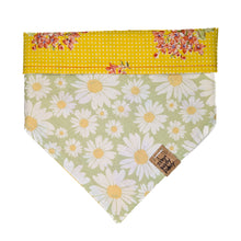 Load image into Gallery viewer, Green Daisies Pet Bandana
