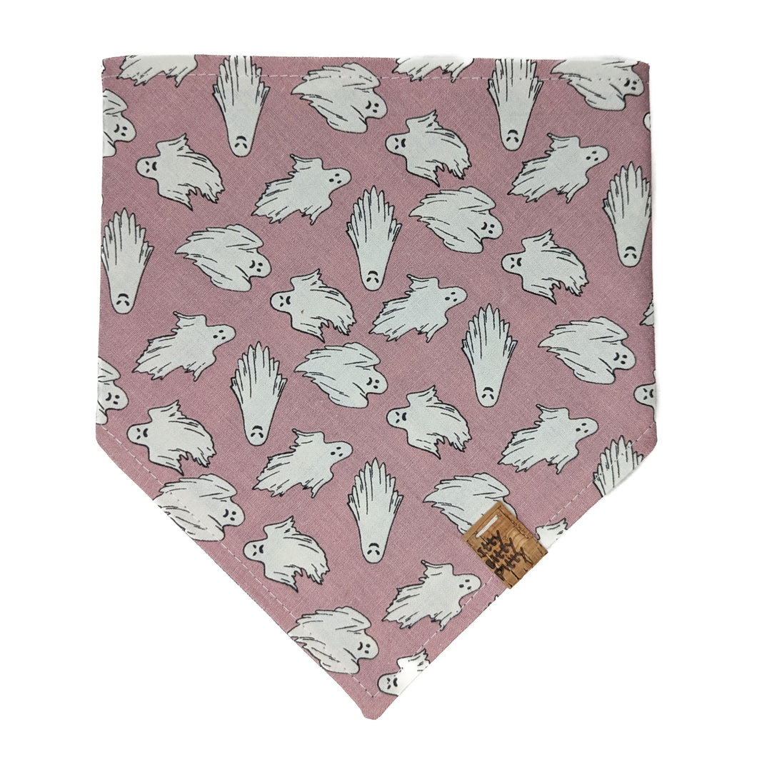 Little Pink Glow Ghosts Pet Bandana - GLOW IN THE DARK
