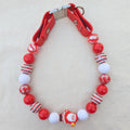 Winter Red (with Focal) Beaded Pet Collar