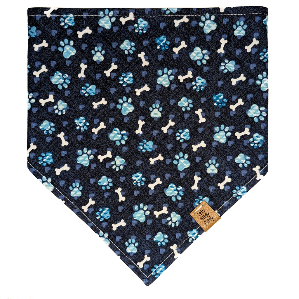 Blue Paw Print Pet Bandana