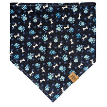 Load image into Gallery viewer, Blue Paw Print Pet Bandana
