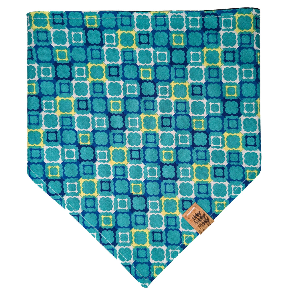 Teal Geometric Pet Bandana