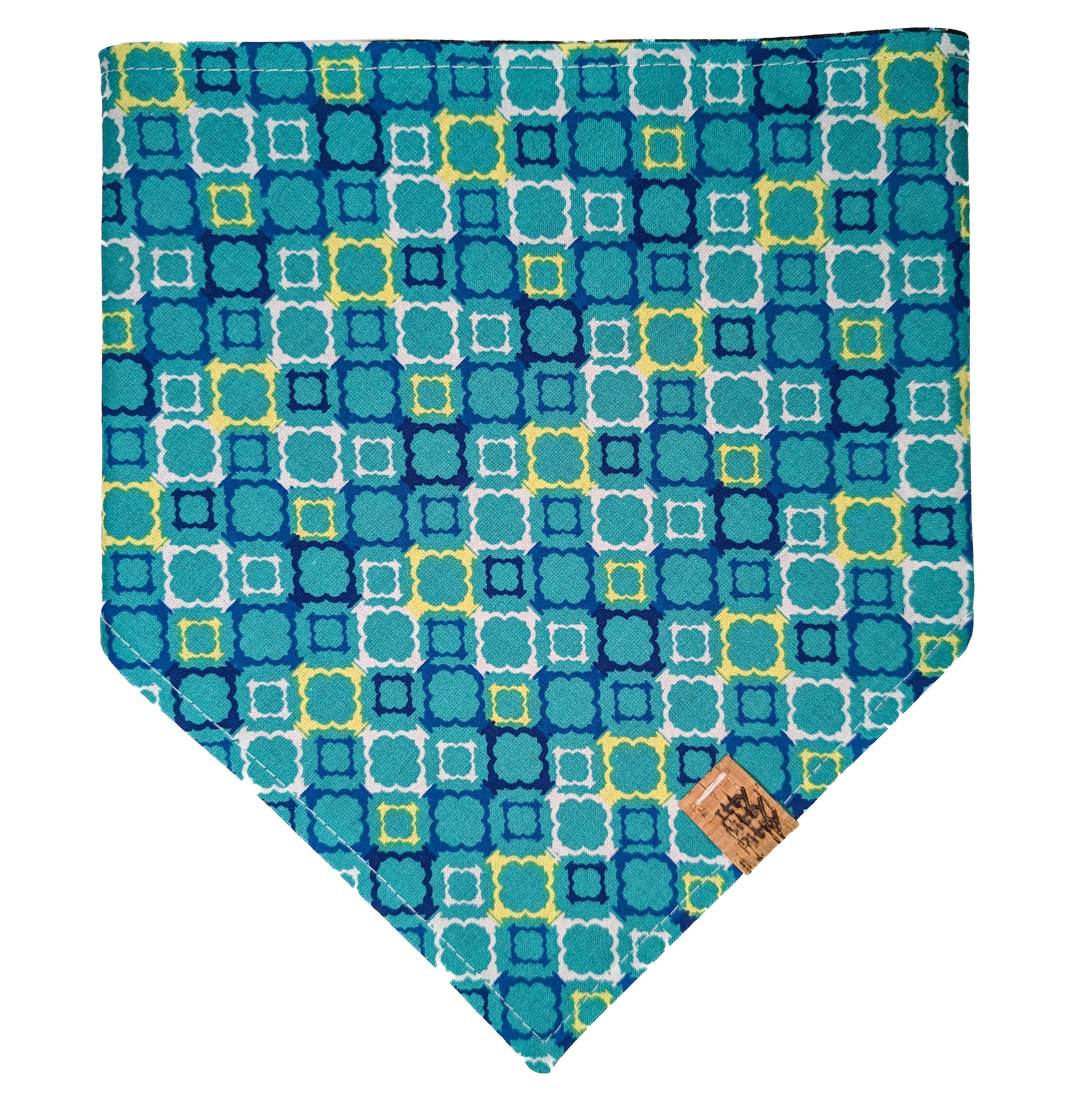 Teal Geometric Pet Bandana