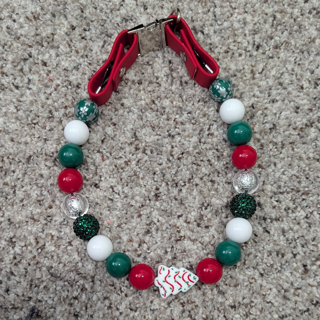Christmas Tree Cookie Beaded Pet Collar
