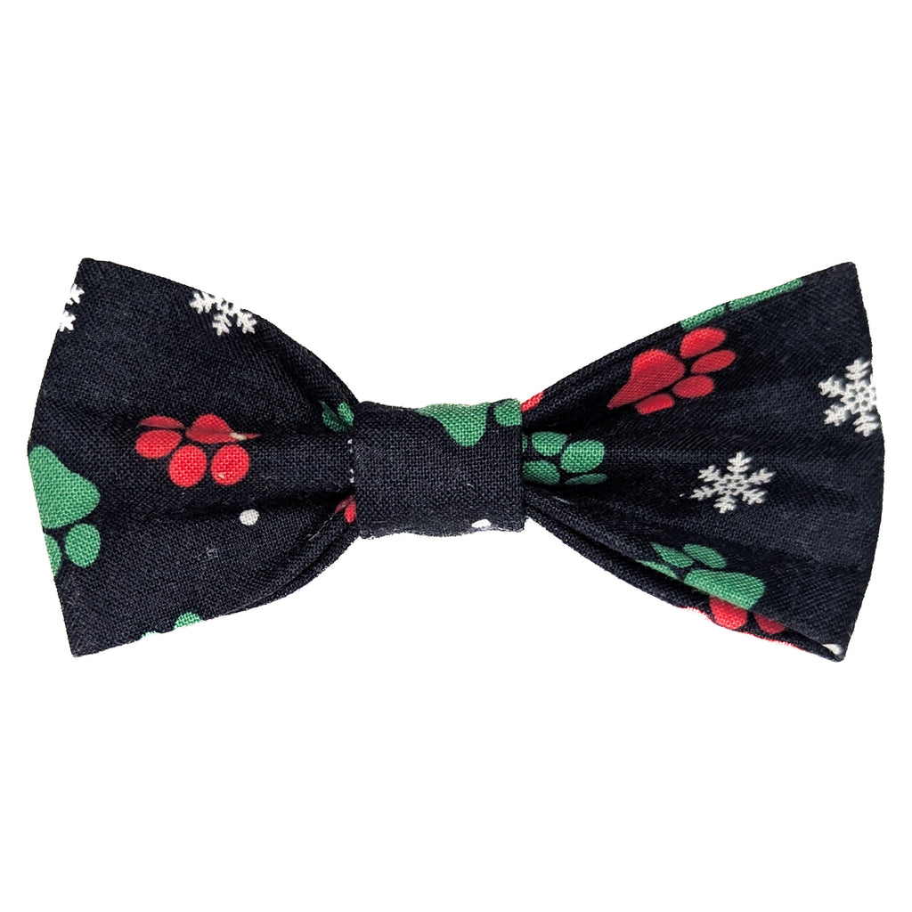 Holiday Paw Print Pet Bow Tie