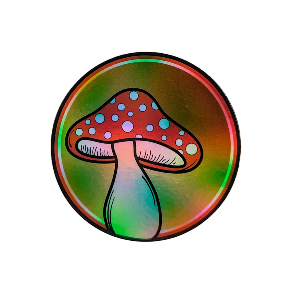 Holographic Single Mushroom Sticker