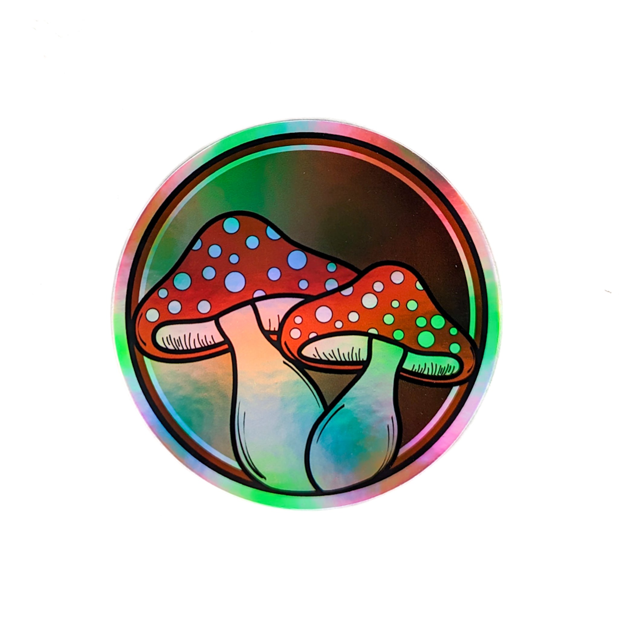 Holographic Double Mushroom Sticker