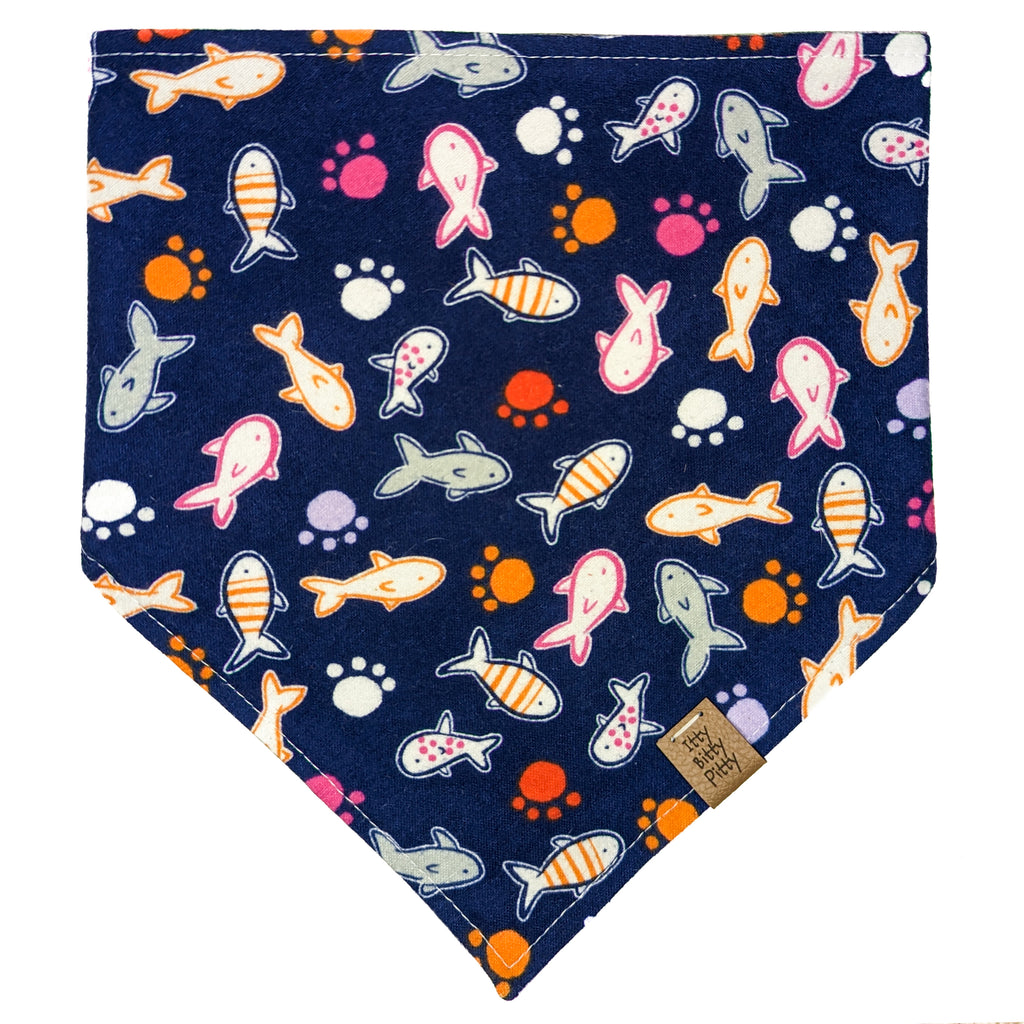 Paw Prints and Fishies Pet Bandana