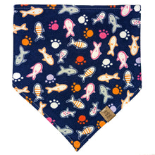 Load image into Gallery viewer, Pawprints and Fishies Pet Bandana
