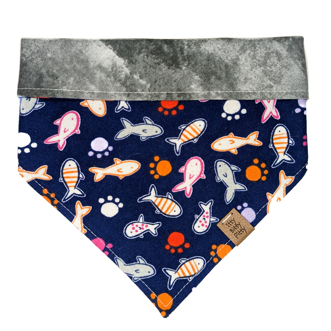 Paw Prints and Fishies Pet Bandana