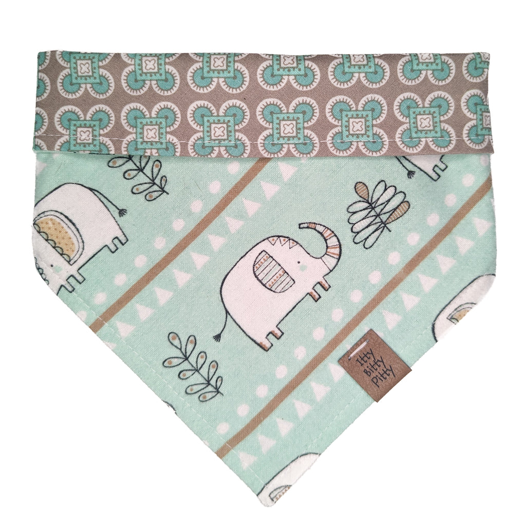 Sea Green Elephant Pet Bandana