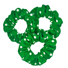 Load image into Gallery viewer, Green Polka Dot Scrunchie
