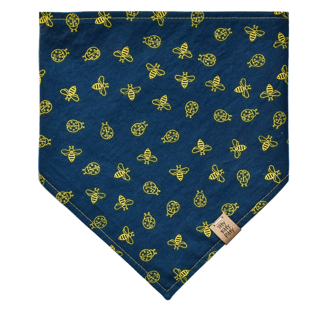 Blue Bumblebees and Ladybugs Pet Bandana