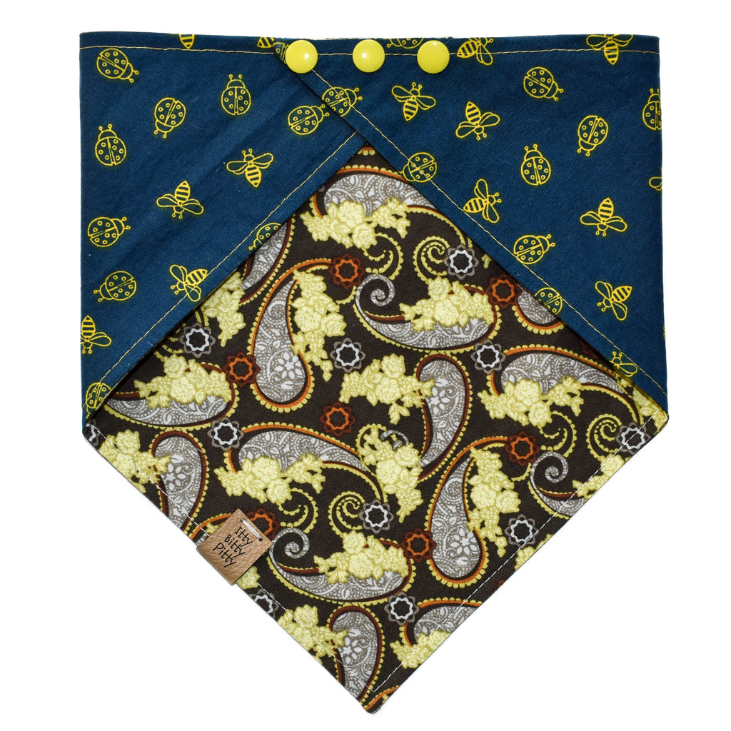 Blue Bumblebees and Ladybugs Pet Bandana