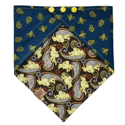 Blue Bumblebees and Ladybugs Pet Bandana