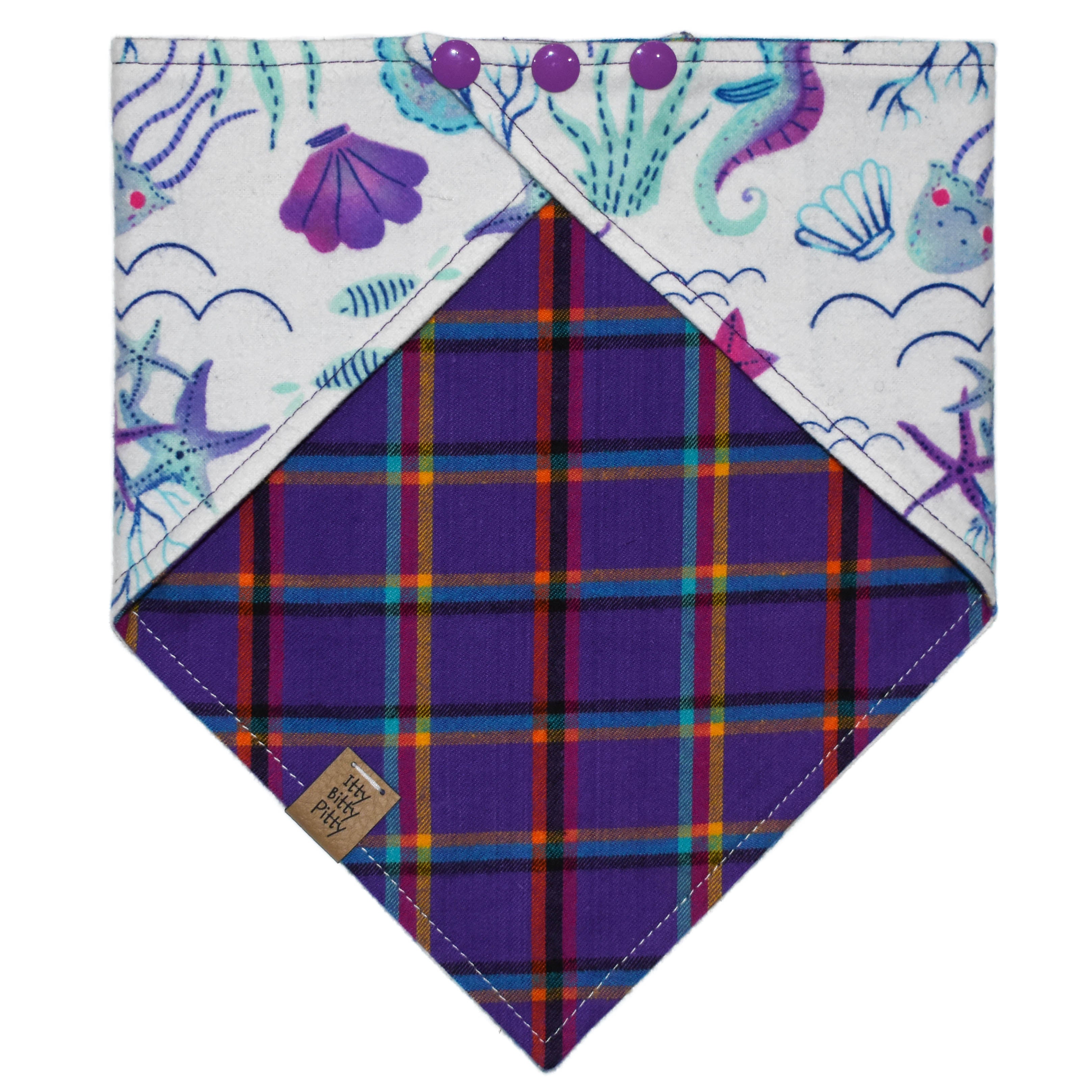Purple Sea Creatures Pet Bandana