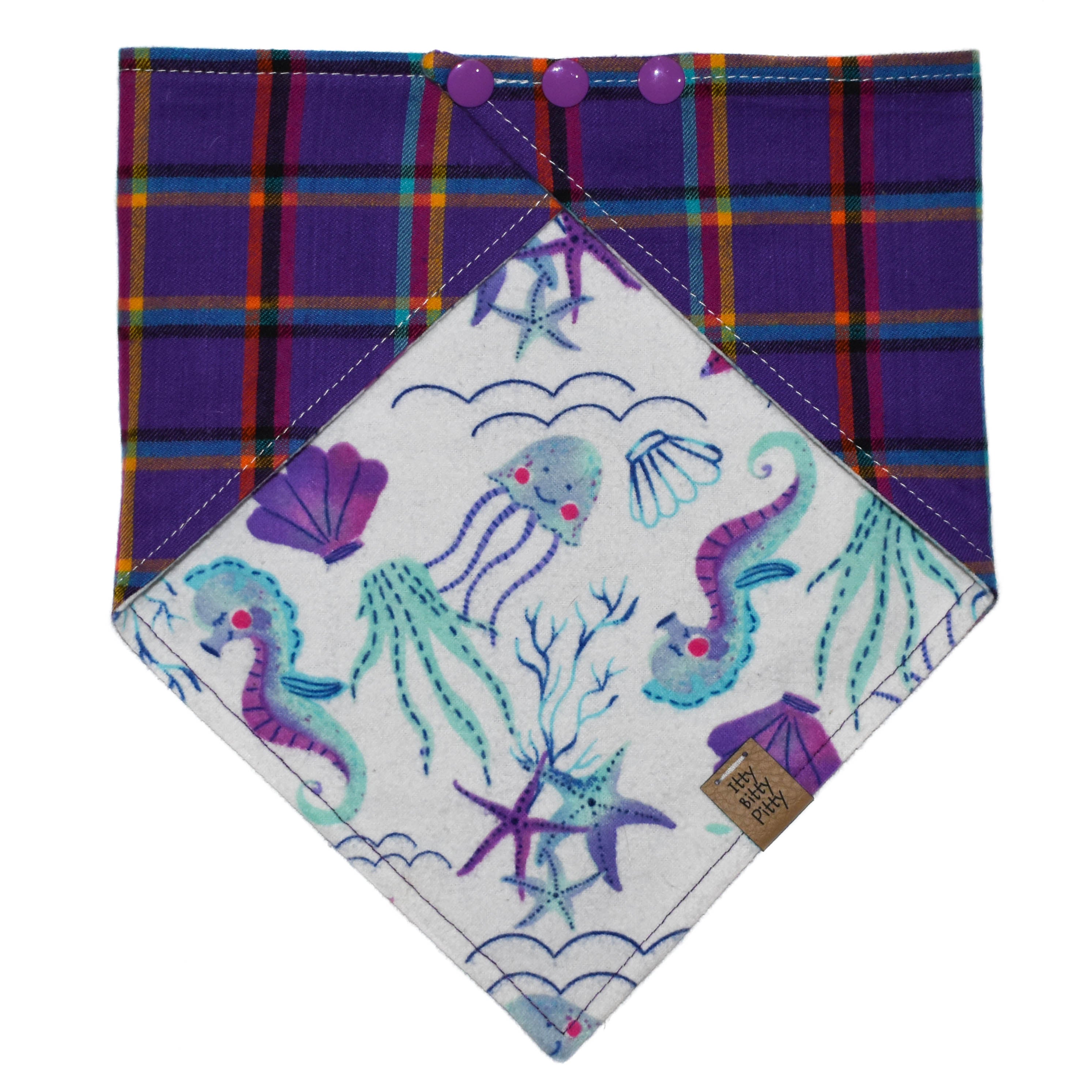 Purple Sea Creatures Pet Bandana